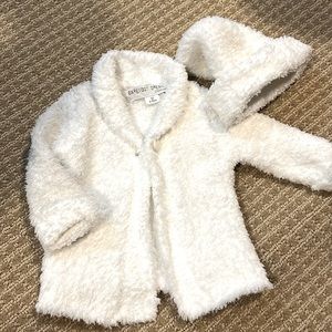 Barefoot Dreams XS 3-6M jacket and Hat